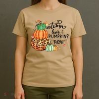 Thanksgiving Autumn Leaves And Pumpkins Please Fall Lover T-Shirt thumb 4