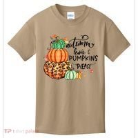 Thanksgiving Autumn Leaves And Pumpkins Please Fall Lover Kids T-Shirt thumb 0