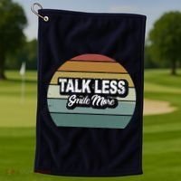 Talk Less Smile More Golf Towel thumb 1