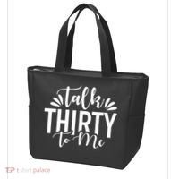 Talk Thirty To Me 30th Birthday Funny Tote Bag thumb 3
