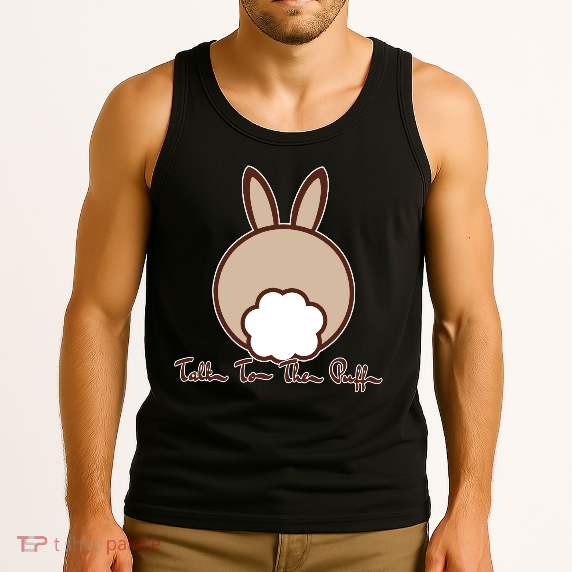 Talk To The Puff Funny Easter Bunny Tank Top
