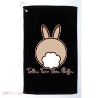 Talk To The Puff Funny Easter Bunny Golf Towel thumb 0