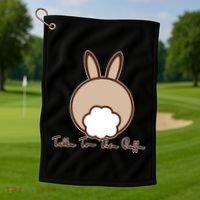 Talk To The Puff Funny Easter Bunny Golf Towel thumb 1