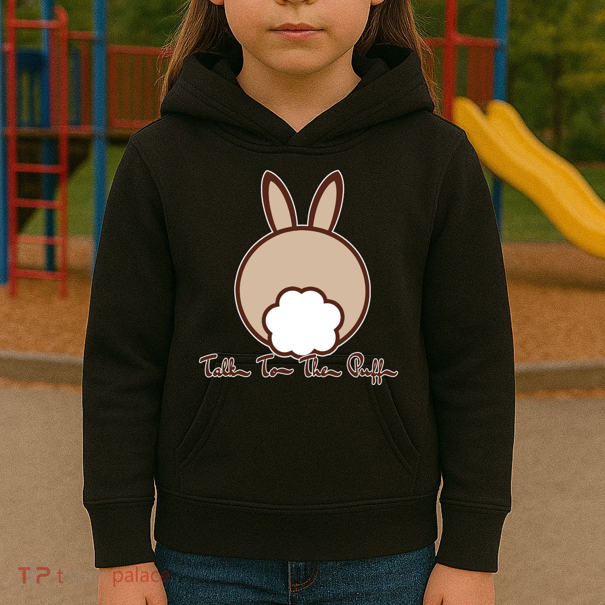 Talk To The Puff Funny Easter Bunny Kids Hoodie