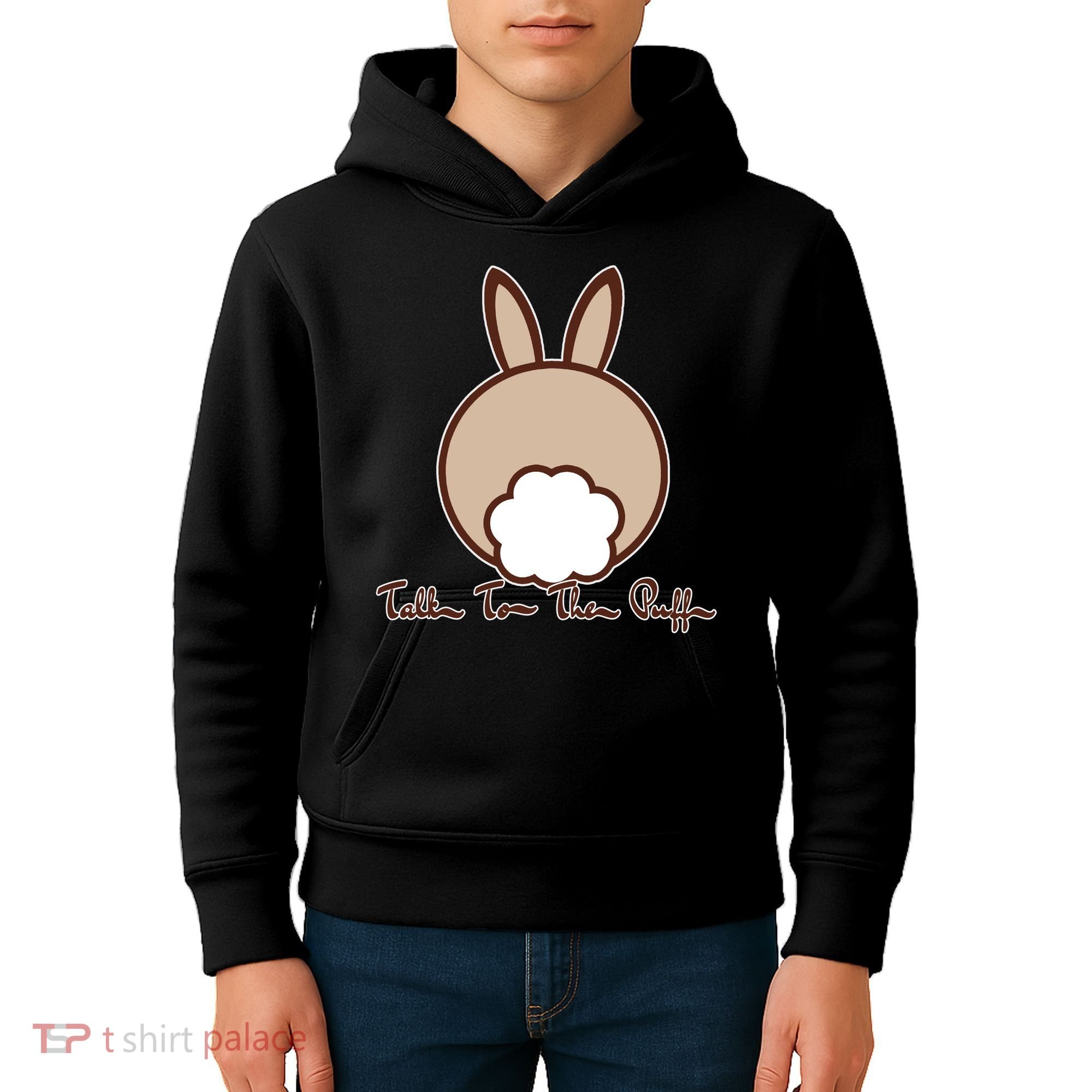 Talk To The Puff Funny Easter Bunny Kids Hoodie
