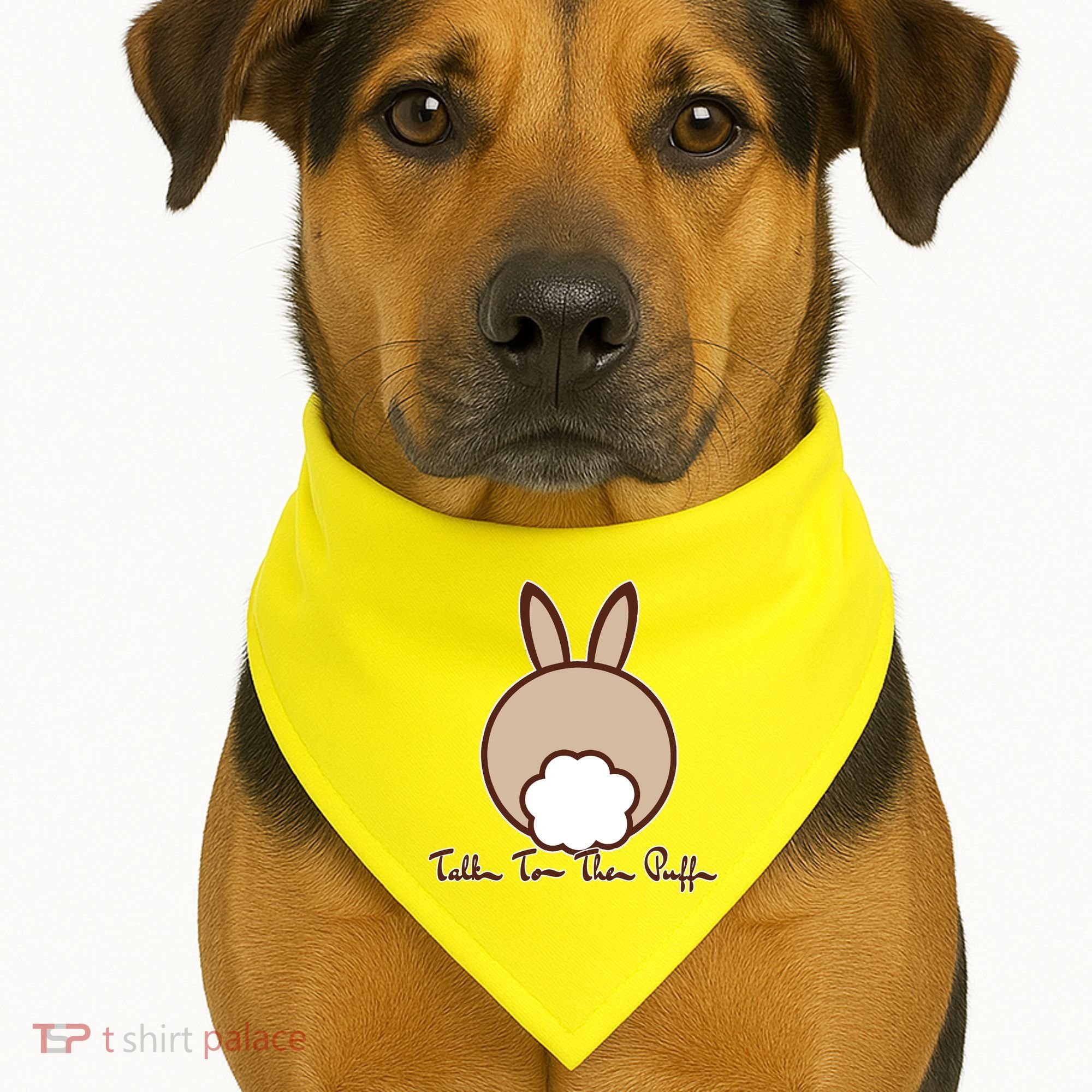 Talk To The Puff Funny Easter Bunny USA-Made Doggie Bandana