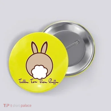 Talk To The Puff Funny Easter Bunny Button