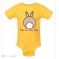 Talk To The Puff Funny Easter Bunny Baby Bodysuit thumb 0
