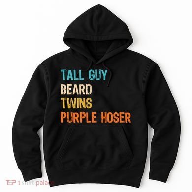Tall Guy Beard Twins Purple Hoser Hoodie