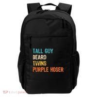 Tall Guy Beard Twins Purple Hoser Backpack thumb 0