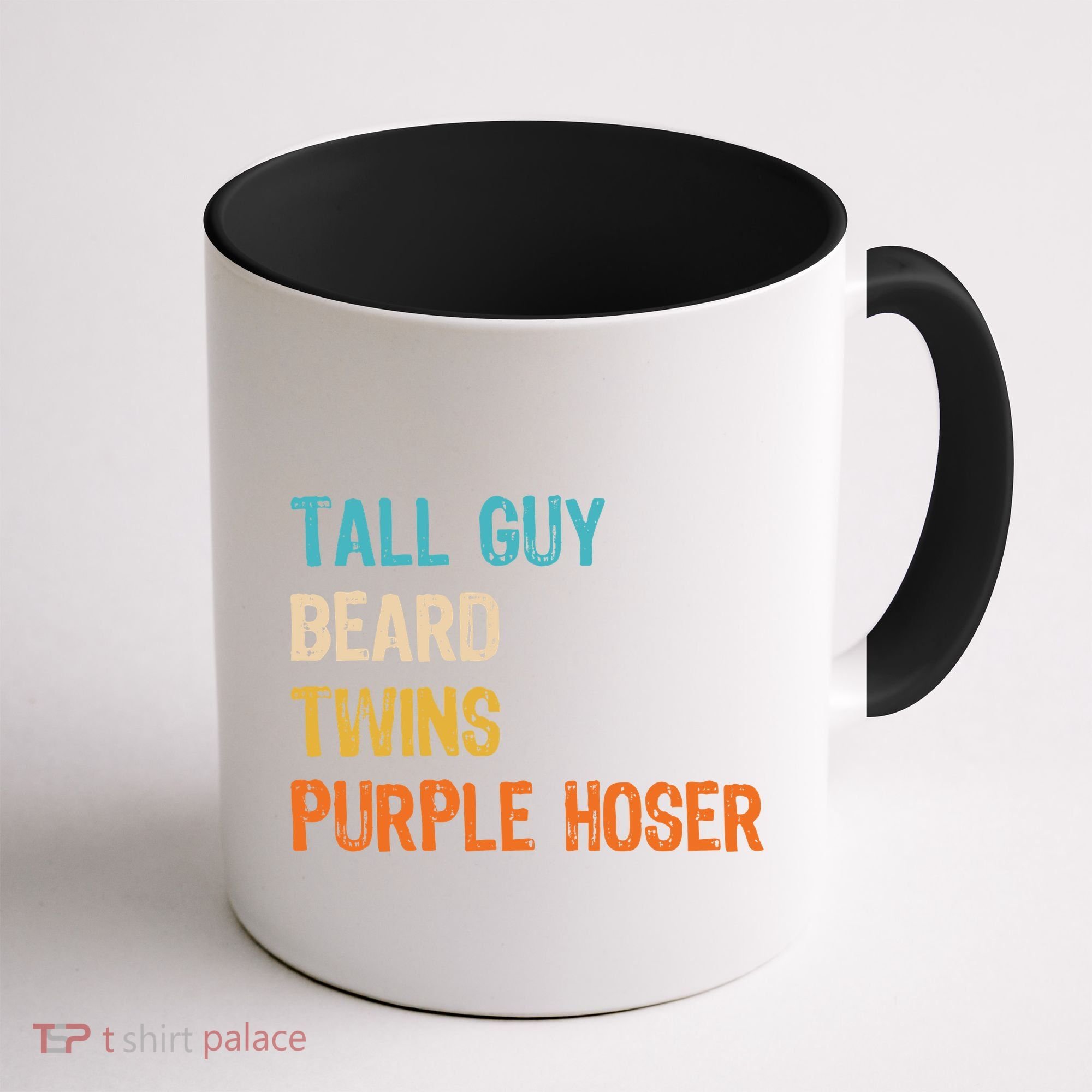 Tall Guy Beard Twins Purple Hoser Coffee Mug