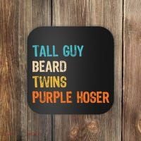 Tall Guy Beard Twins Purple Hoser Coaster thumb 0