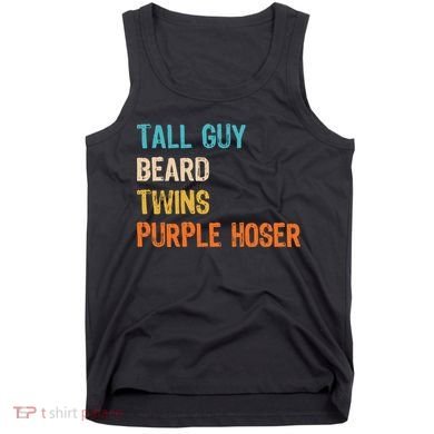 Tall Guy Beard Twins Purple Hoser Tank Top