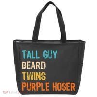 Tall Guy Beard Twins Purple Hoser Tote Bag thumb 0