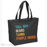 Tall Guy Beard Twins Purple Hoser Tote Bag thumb 2