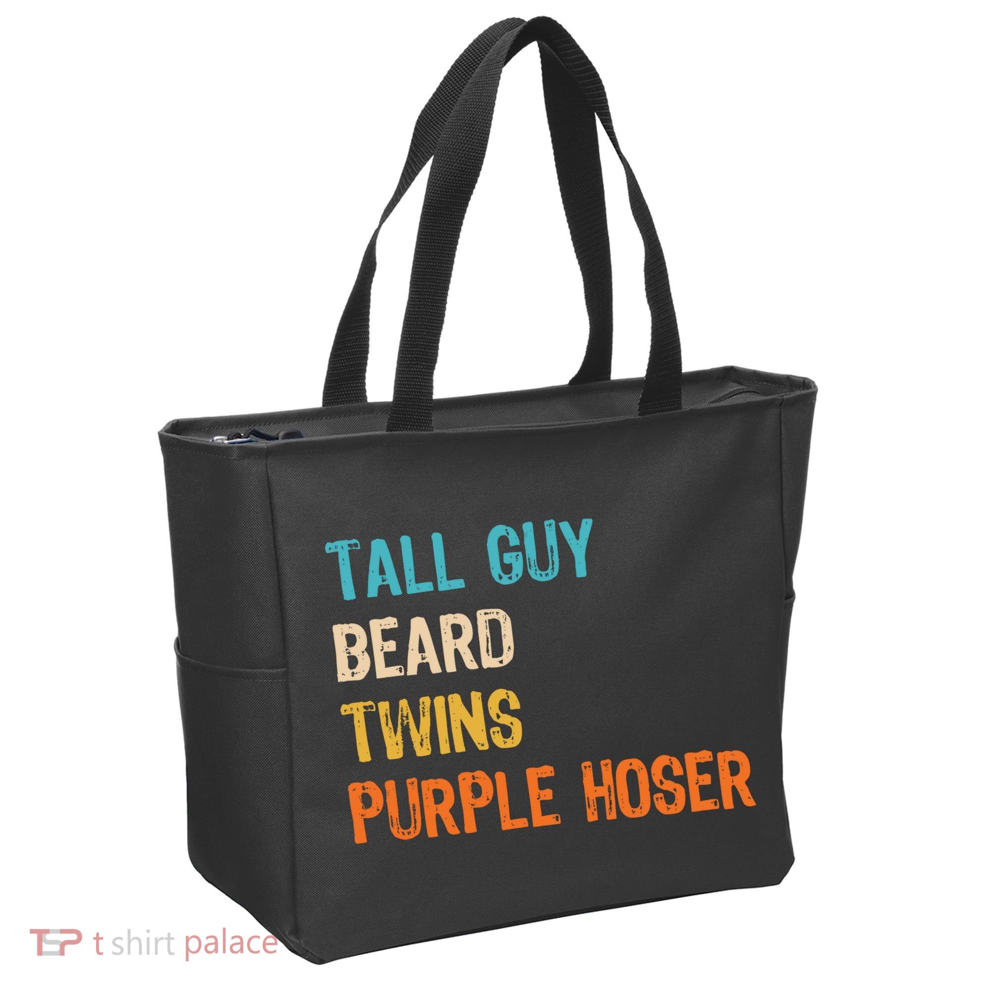 Tall Guy Beard Twins Purple Hoser Tote Bag