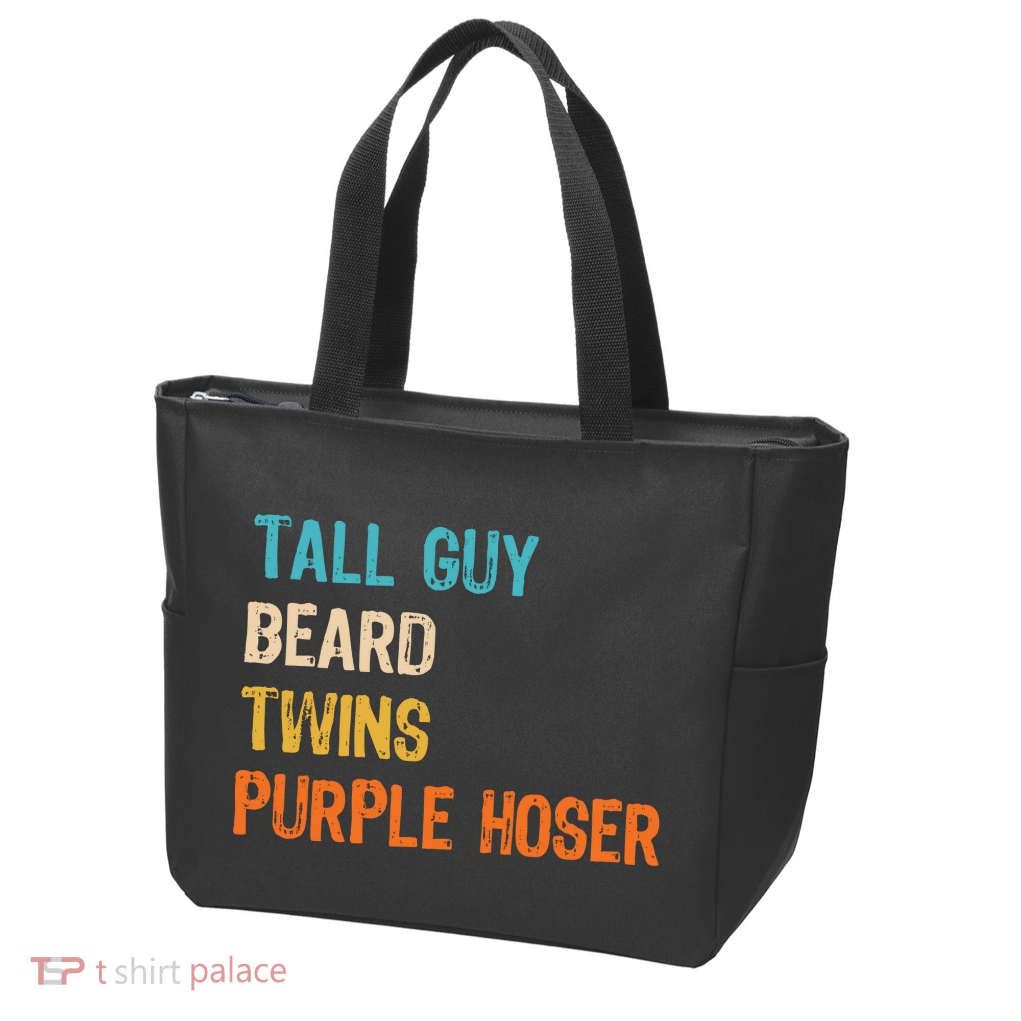 Tall Guy Beard Twins Purple Hoser Tote Bag