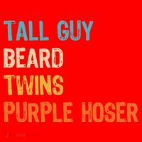 Tall Guy Beard Twins Purple Hoser Santa Hat thumb 1