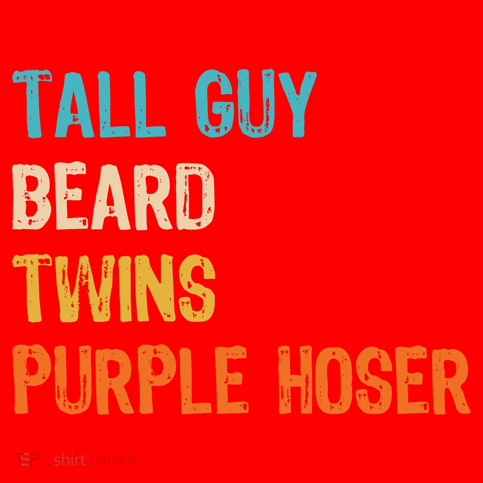 Tall Guy Beard Twins Purple Hoser Santa Hat