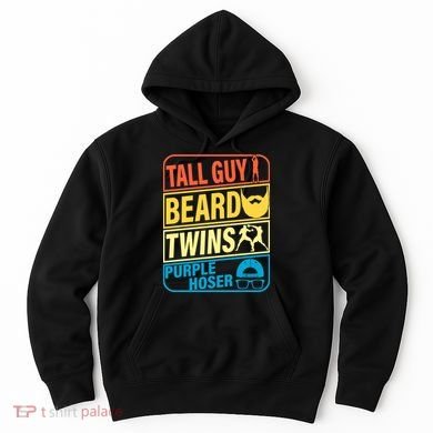 Tall Guy Beard Twins Purple Hoser Funny Hoodie