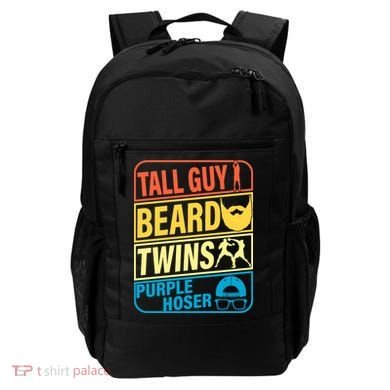 Tall Guy Beard Twins Purple Hoser Funny Backpack