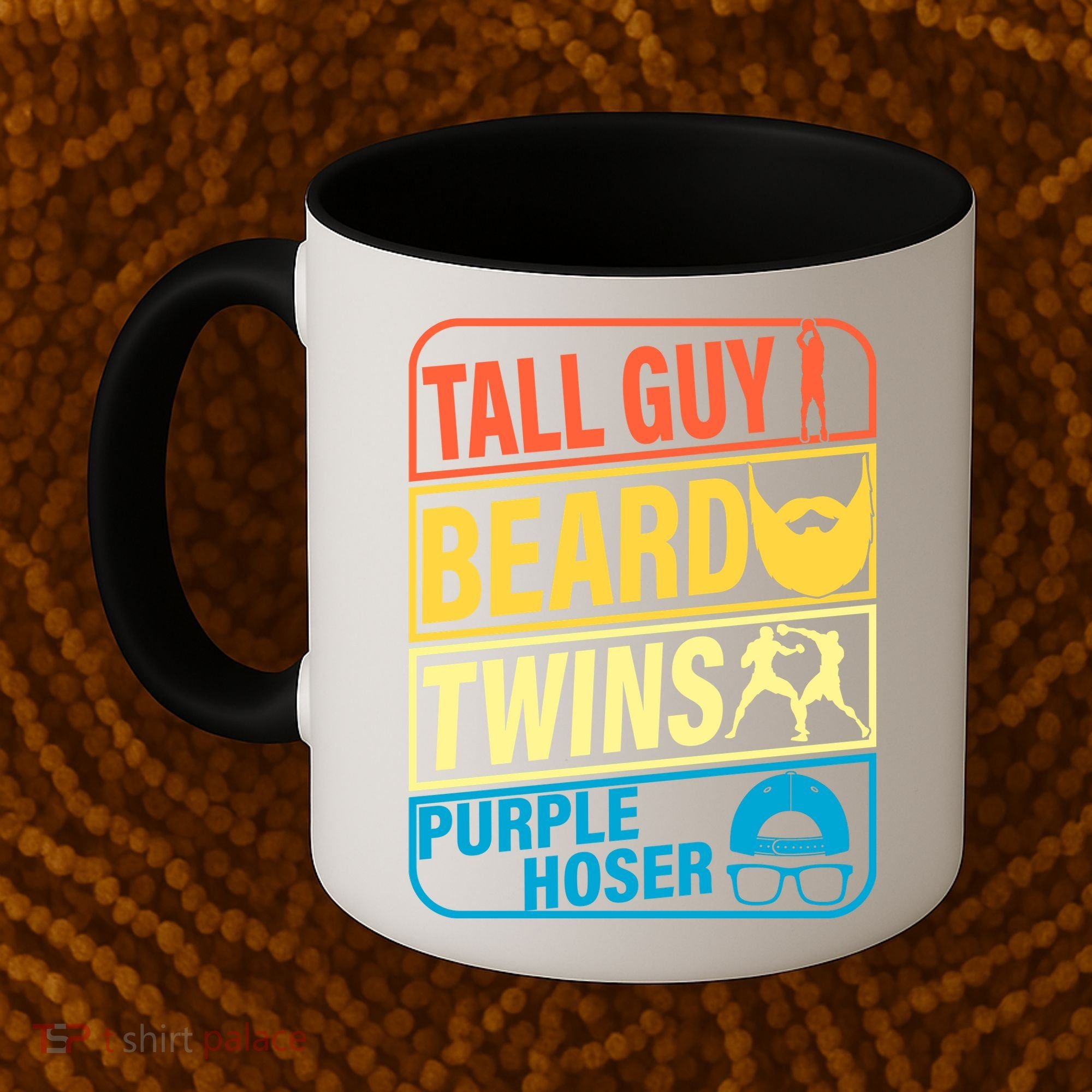 Tall Guy Beard Twins Purple Hoser Funny Coffee Mug
