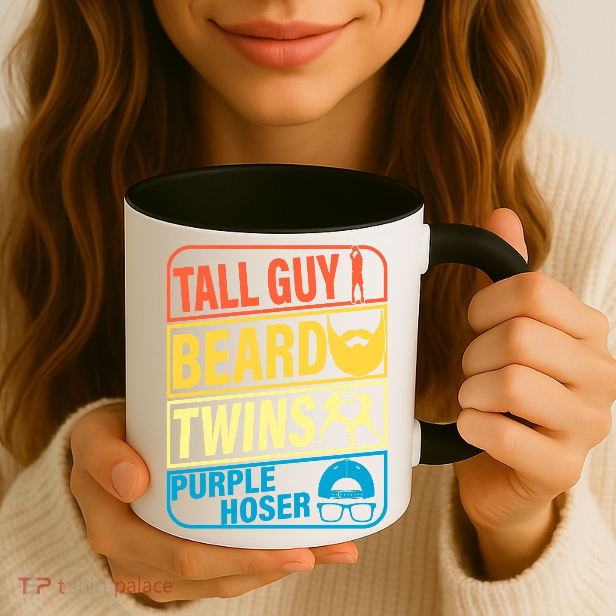 Tall Guy Beard Twins Purple Hoser Funny Coffee Mug