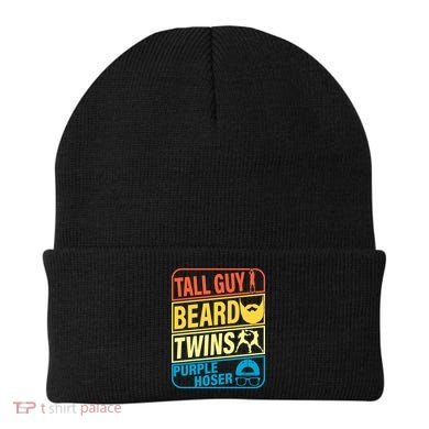 Tall Guy Beard Twins Purple Hoser Funny Beanie