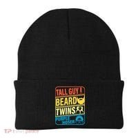 Tall Guy Beard Twins Purple Hoser Funny Beanie thumb 0