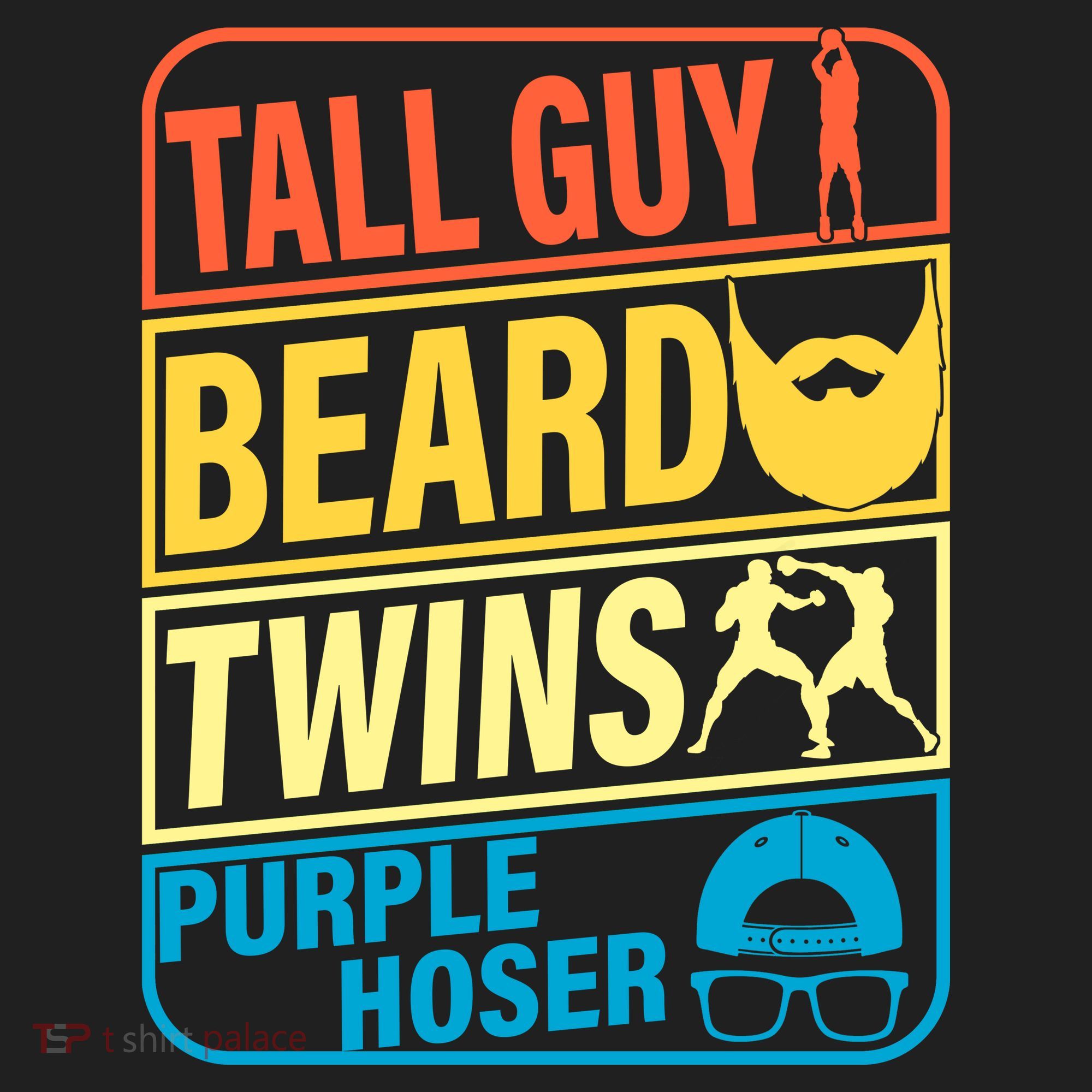 Tall Guy Beard Twins Purple Hoser Funny Hat