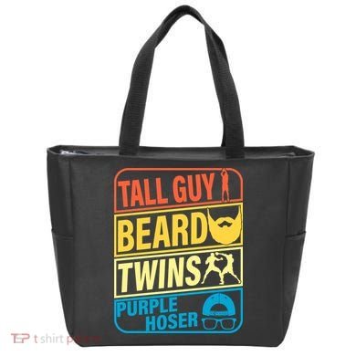 Tall Guy Beard Twins Purple Hoser Funny Tote Bag