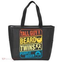 Tall Guy Beard Twins Purple Hoser Funny Tote Bag thumb 0