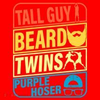 Tall Guy Beard Twins Purple Hoser Funny Santa Hat thumb 1