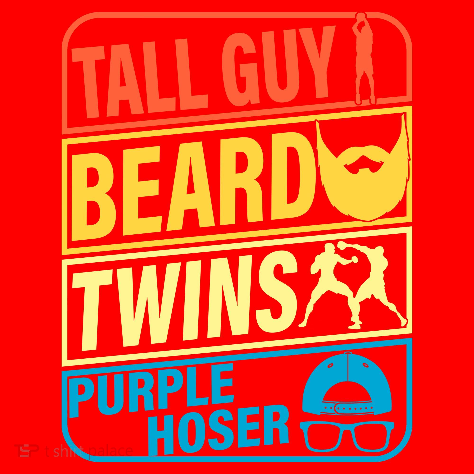 Tall Guy Beard Twins Purple Hoser Funny Santa Hat