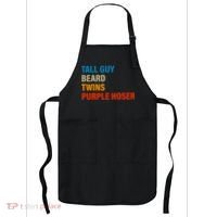 Tall Guy Beard Twins Purple Hoser Funny Meme Apron thumb 0