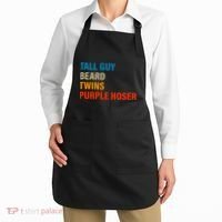Tall Guy Beard Twins Purple Hoser Funny Meme Apron thumb 2