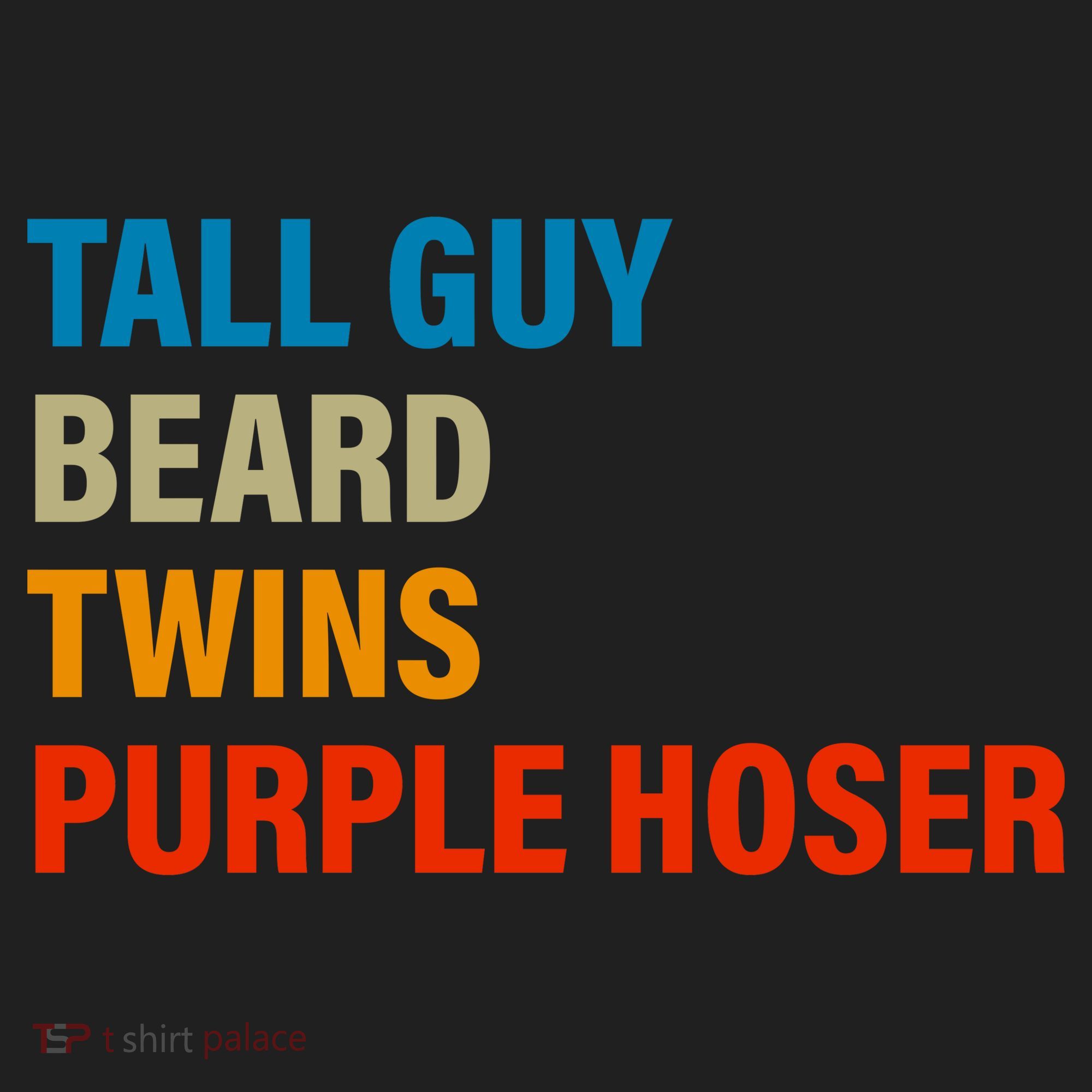 Tall Guy Beard Twins Purple Hoser Funny Meme Beanie