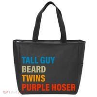 Tall Guy Beard Twins Purple Hoser Funny Meme Tote Bag thumb 0