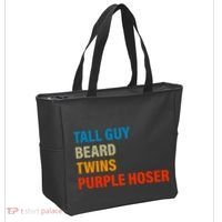 Tall Guy Beard Twins Purple Hoser Funny Meme Tote Bag thumb 2