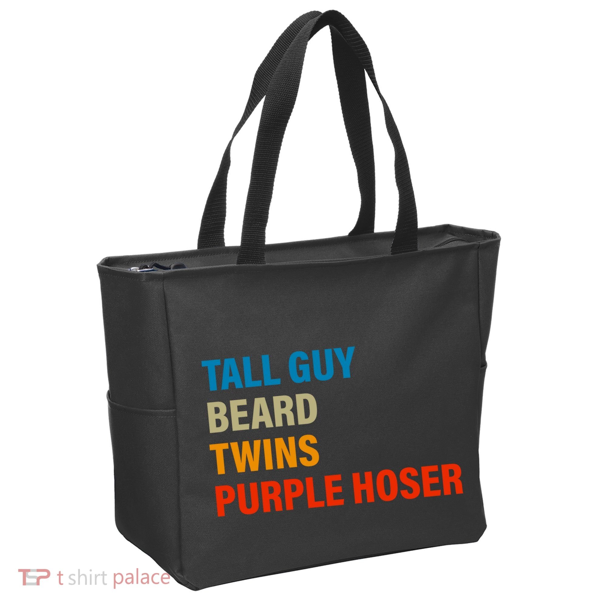 Tall Guy Beard Twins Purple Hoser Funny Meme Tote Bag
