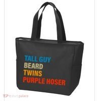 Tall Guy Beard Twins Purple Hoser Funny Meme Tote Bag thumb 3