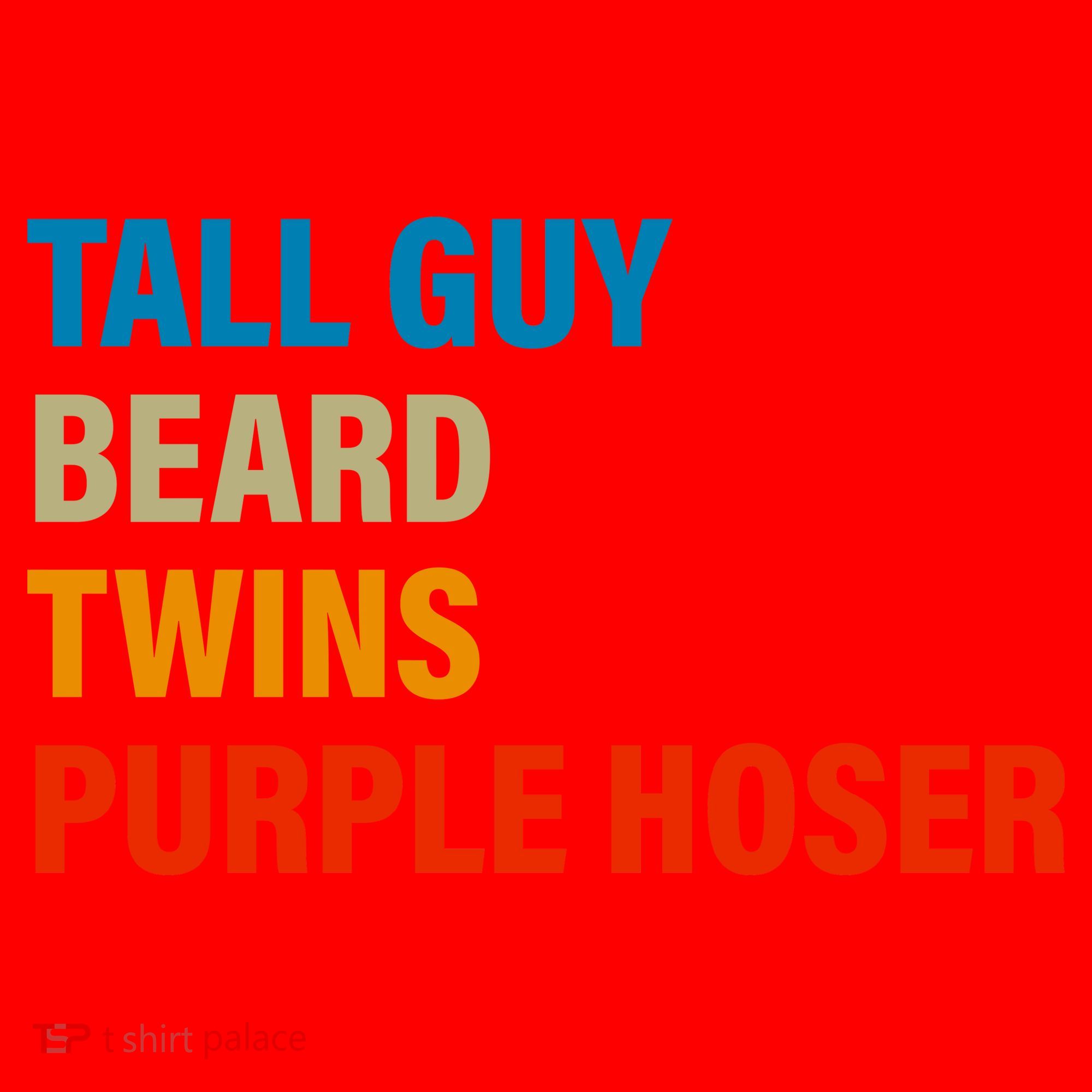 Tall Guy Beard Twins Purple Hoser Funny Meme Santa Hat