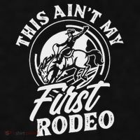 This Ain't My First Rodeo Funny Cowboy Rodeo Bull Rider Ladies PosiCharge Tri-Blend Wicking Tank thumb 2