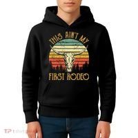 This AinT My First Rodeo Southern Western Bull Skull Kids Hoodie thumb 4