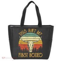 This AinT My First Rodeo Southern Western Bull Skull Tote Bag thumb 0