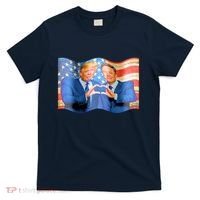 Trump And Musk One Heart Team Funny United States Flag T-Shirt thumb 0
