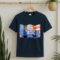 Trump And Musk One Heart Team Funny United States Flag T-Shirt thumb 2