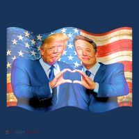 Trump And Musk One Heart Team Funny United States Flag Women's Hoodie thumb 2