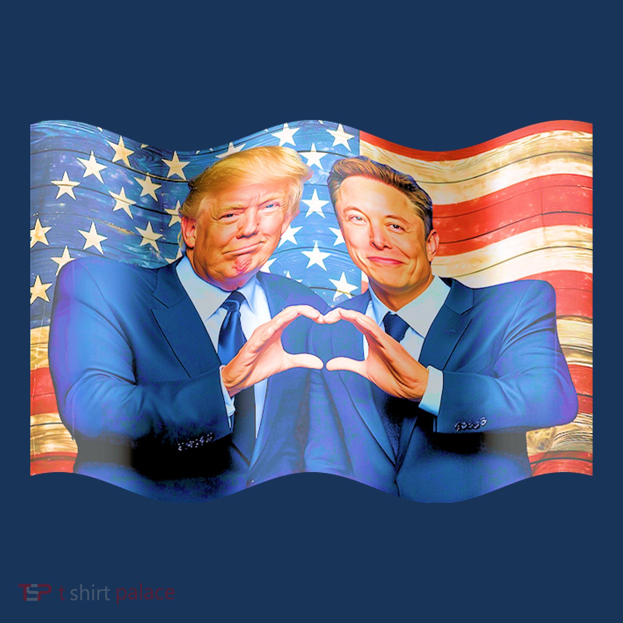 Trump And Musk One Heart Team Funny United States Flag Women's Tank Top