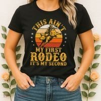 This AinT My First Rodeo ItS My Second Bull Riding Art Women's T-Shirt thumb 2